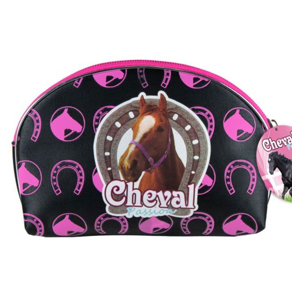 Petite trousse de beaut Cheval Passion Noire et rose