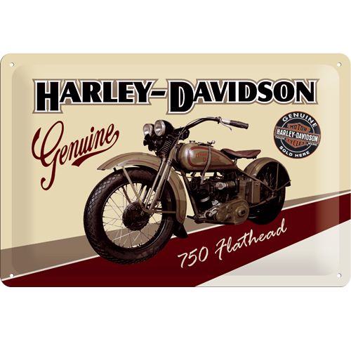 Plaque dcorative Harley Davidson 750 Flathead en mtal 30 x 20