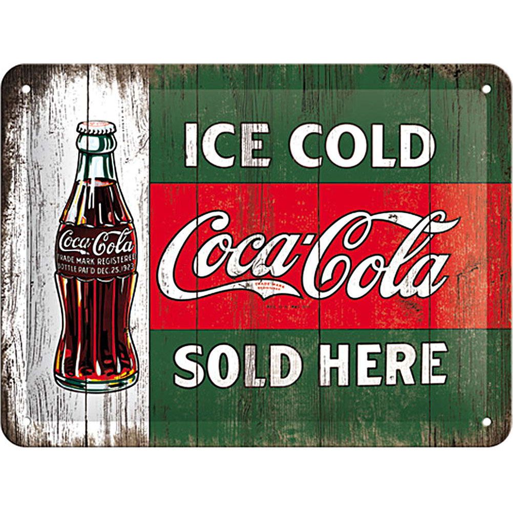 Plaque mtal Coca Cola Ice Cold 20 x 15 cm