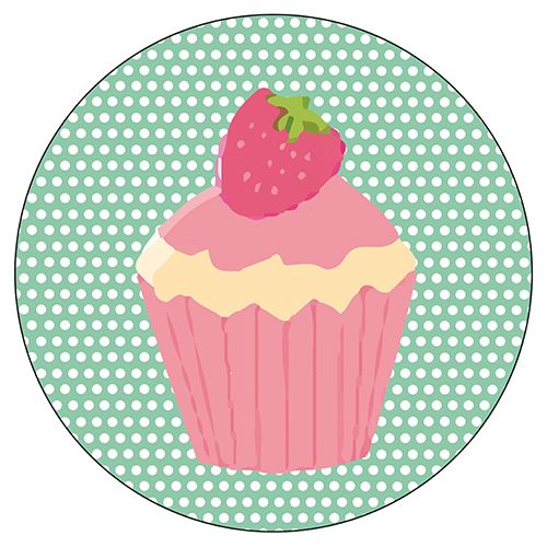Set de 4 dessous de verres ronds Cupcakes by Cbkreation