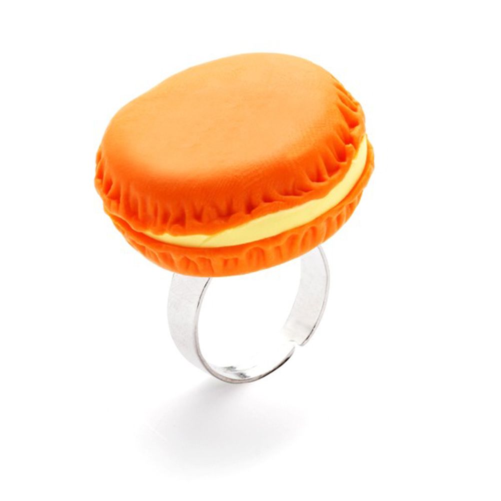 Bague macaron orange