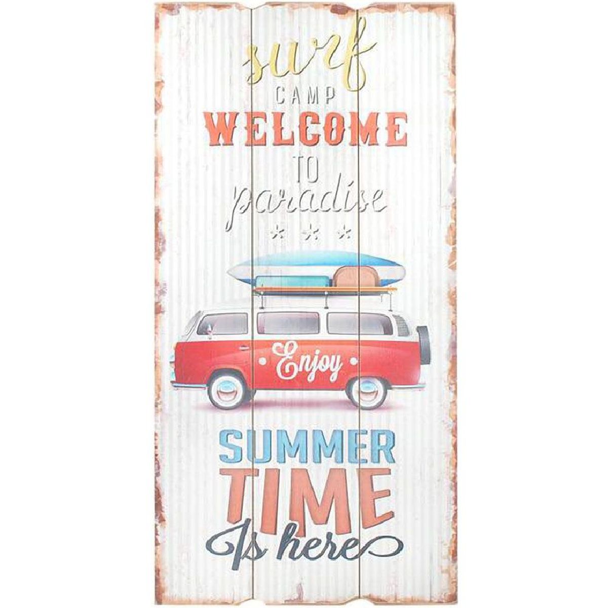 Cadre Vintage Welcome to Paradise en bois  suspendre 60 cm