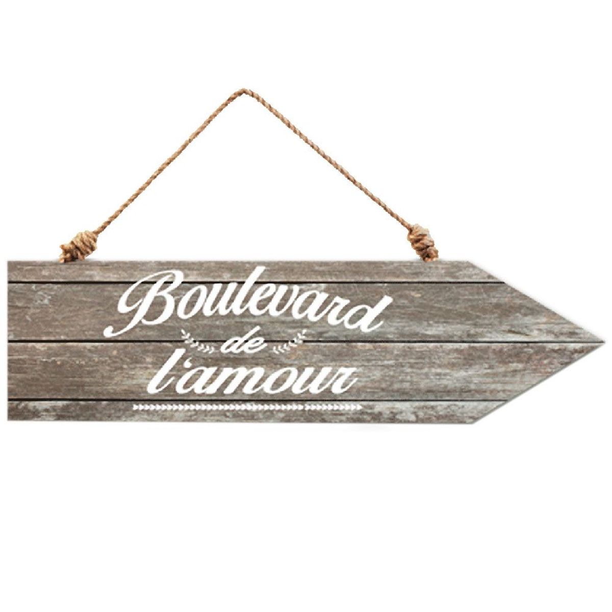 Flche en bois  suspendre Boulevard de L'amour 30 x 8.5 cm