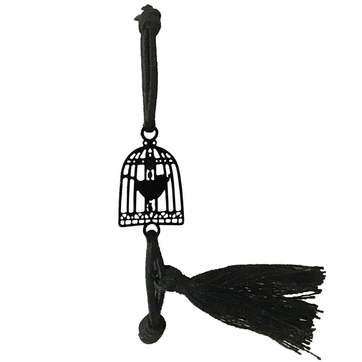 Bracelet Fantaisie filigrane noir lastique - Cage