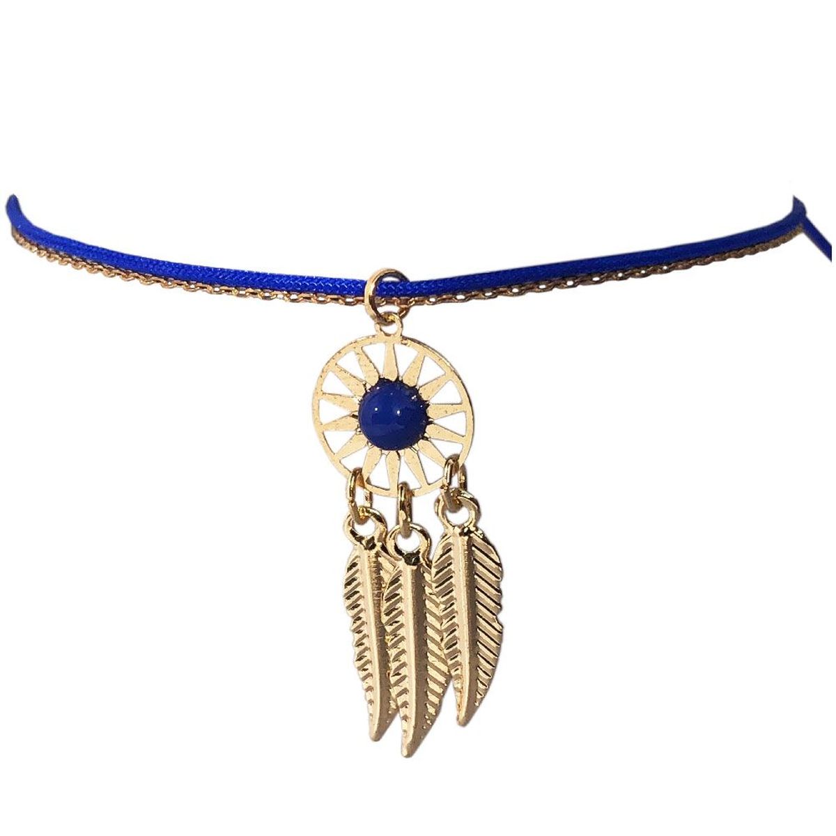 Bracelet Fantaisie Attrape Rve Boho dor - Bleu Fonc