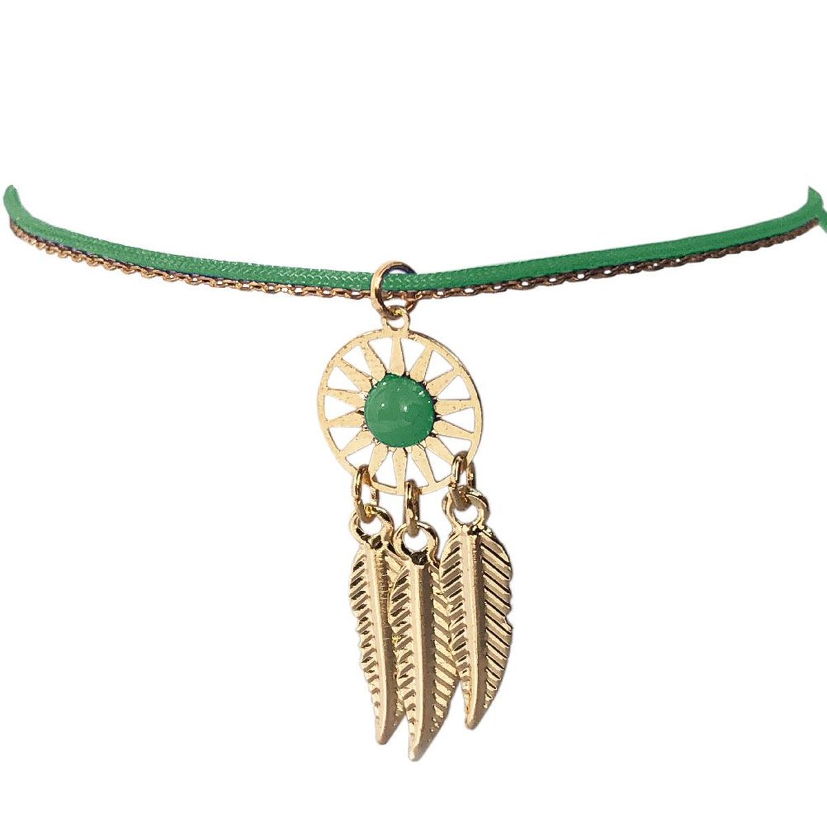 Bracelet Fantaisie Attrape Rve Boho dor - Vert