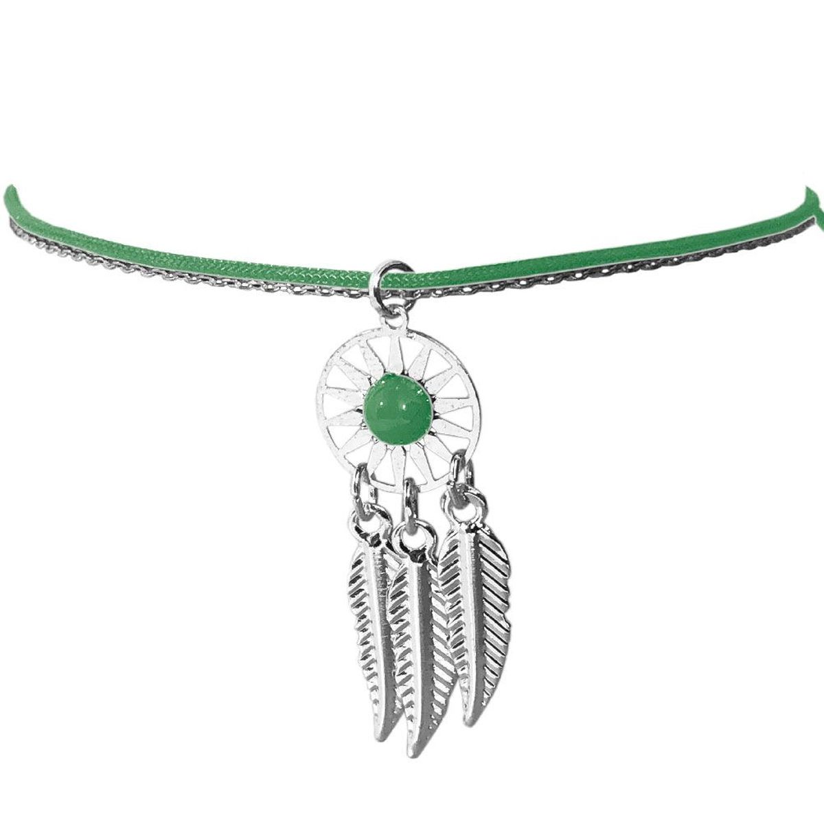 Bracelet Fantaisie Attrape Rve Boho Argent - Vert