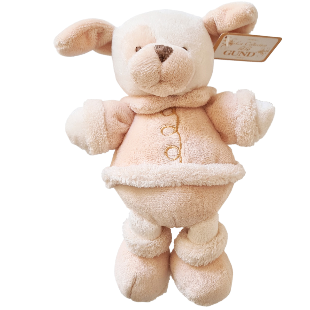 Peluche Hochet Doudou GUND Chien Beige