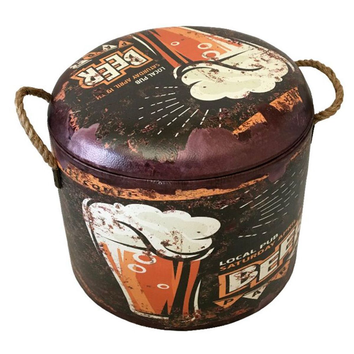 Pouf coffre de rangement Cold Beer 27 cm