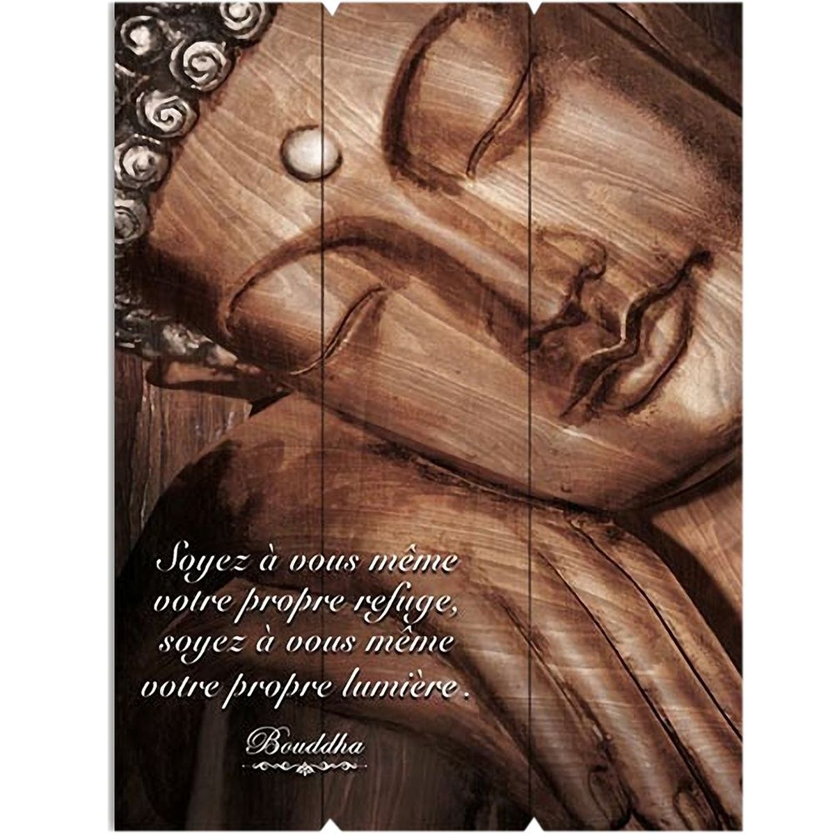 Cadre Zen en bois Citation Bouddha 30 x 40 cm - Votre Refuge