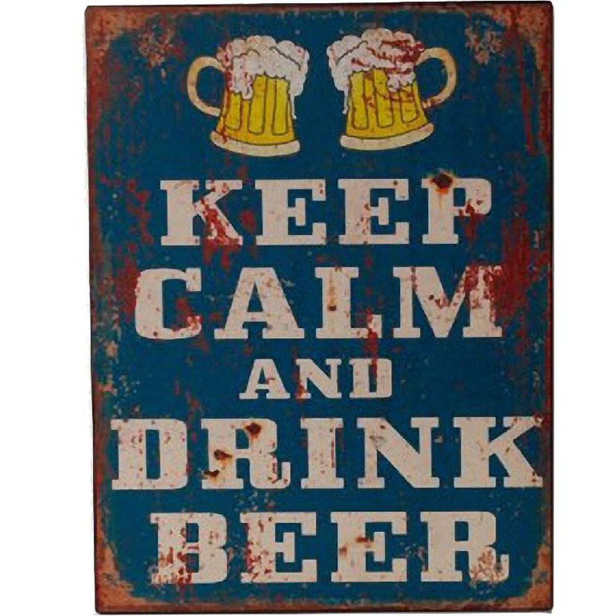 Plaque Dcorative Keep Calm and Drink Beer Vintage en mtal