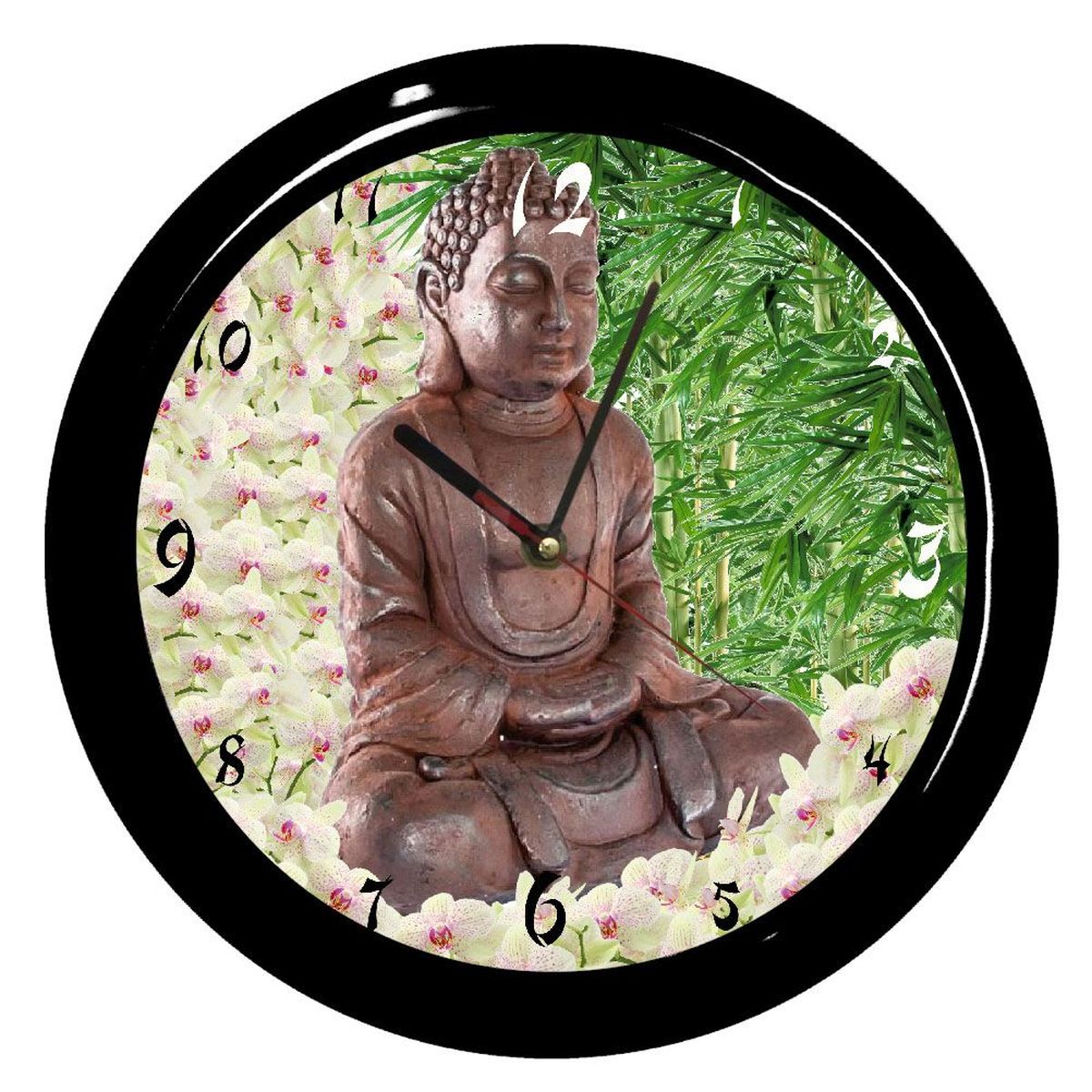Horloge Bouddha bambous Cbkreation