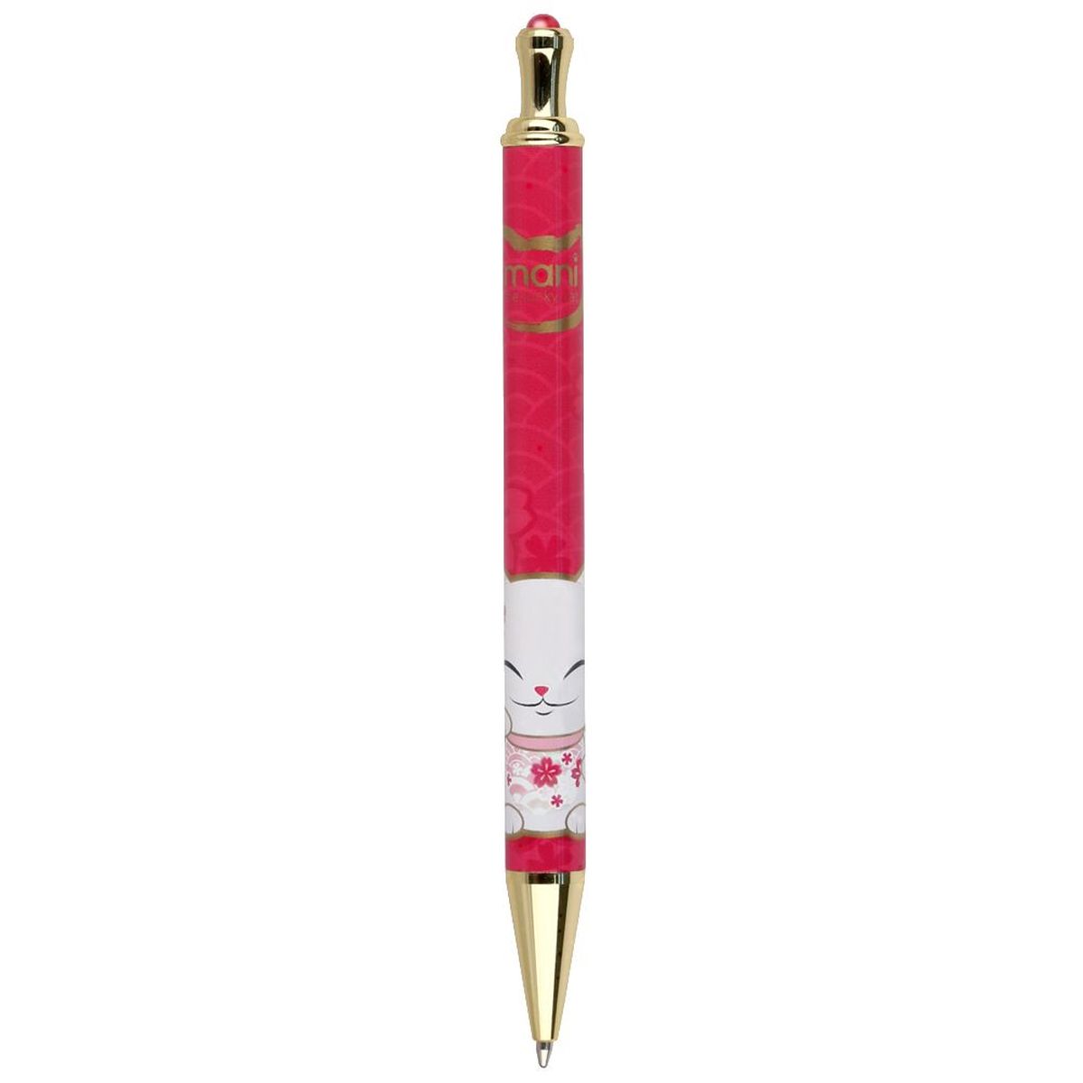 Stylo Bille Mani The Lucky Cat - Rose fuchsia