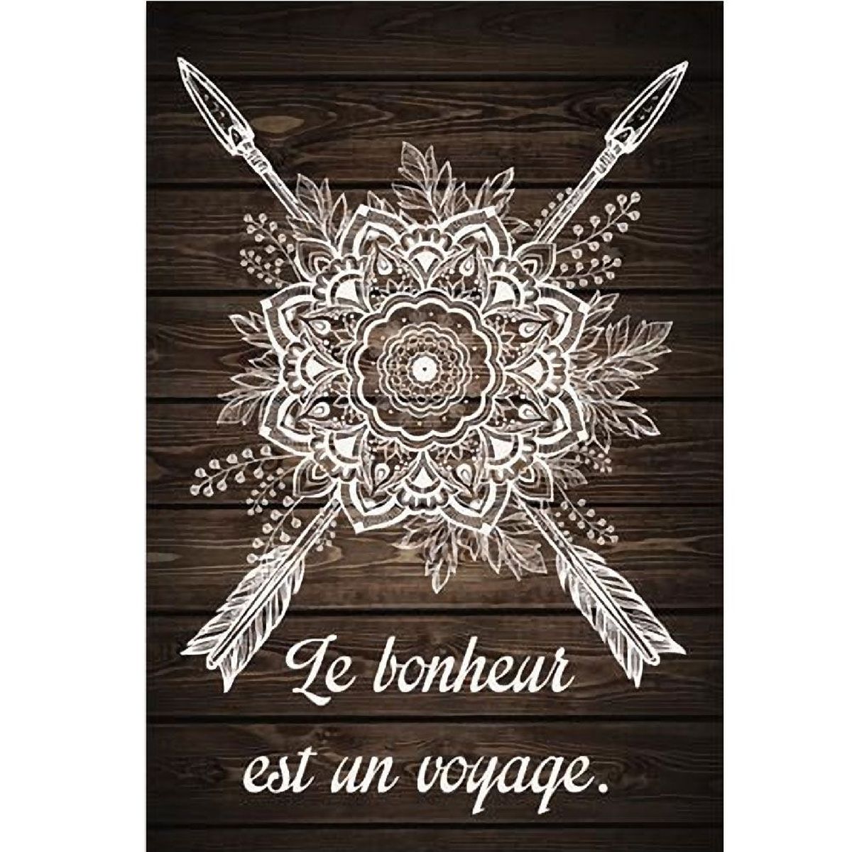 Cadre en toile Boho Indien 34 x 23 cm - Le bonheur est un voyage