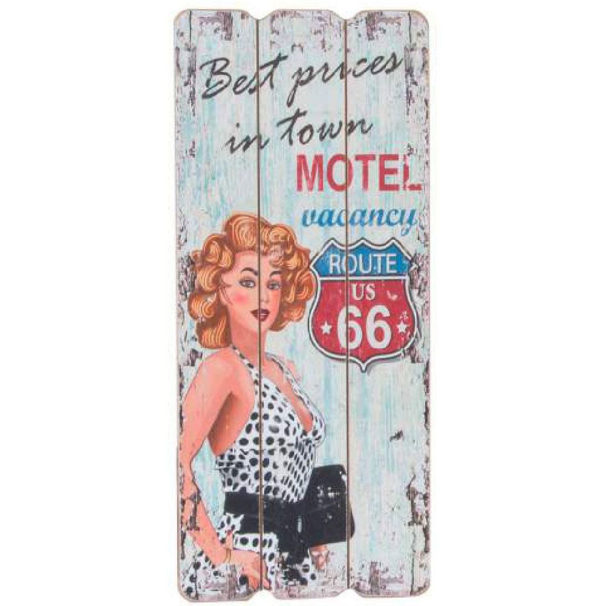 Plaque en bois Rtro Pin-up 14.8 cm x 34.2 cm Best Price in Town