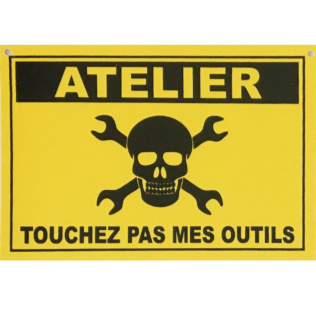 Plaque carte postale - Touchez pas mes Outils - avec enveloppe