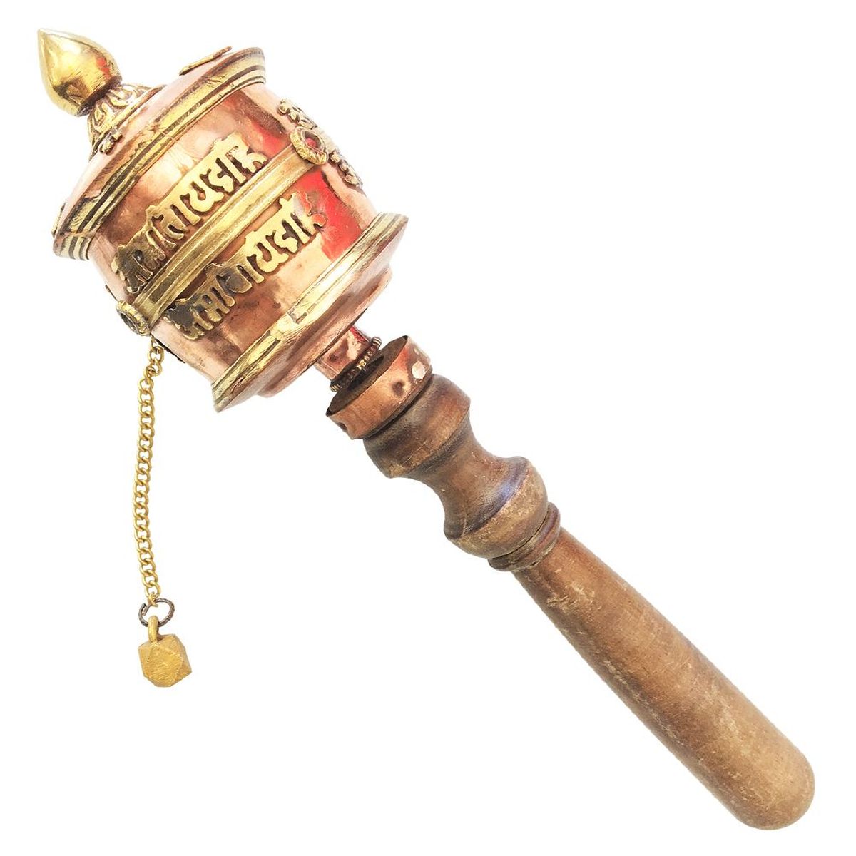 Moulin traditionnel à prière népalais - 32 cm