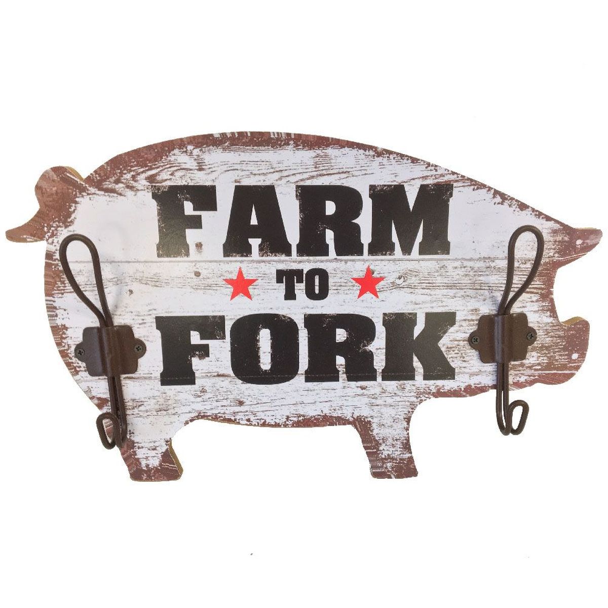 Patre dco Farm to Fork en bois 34 cm - 2 Crochets