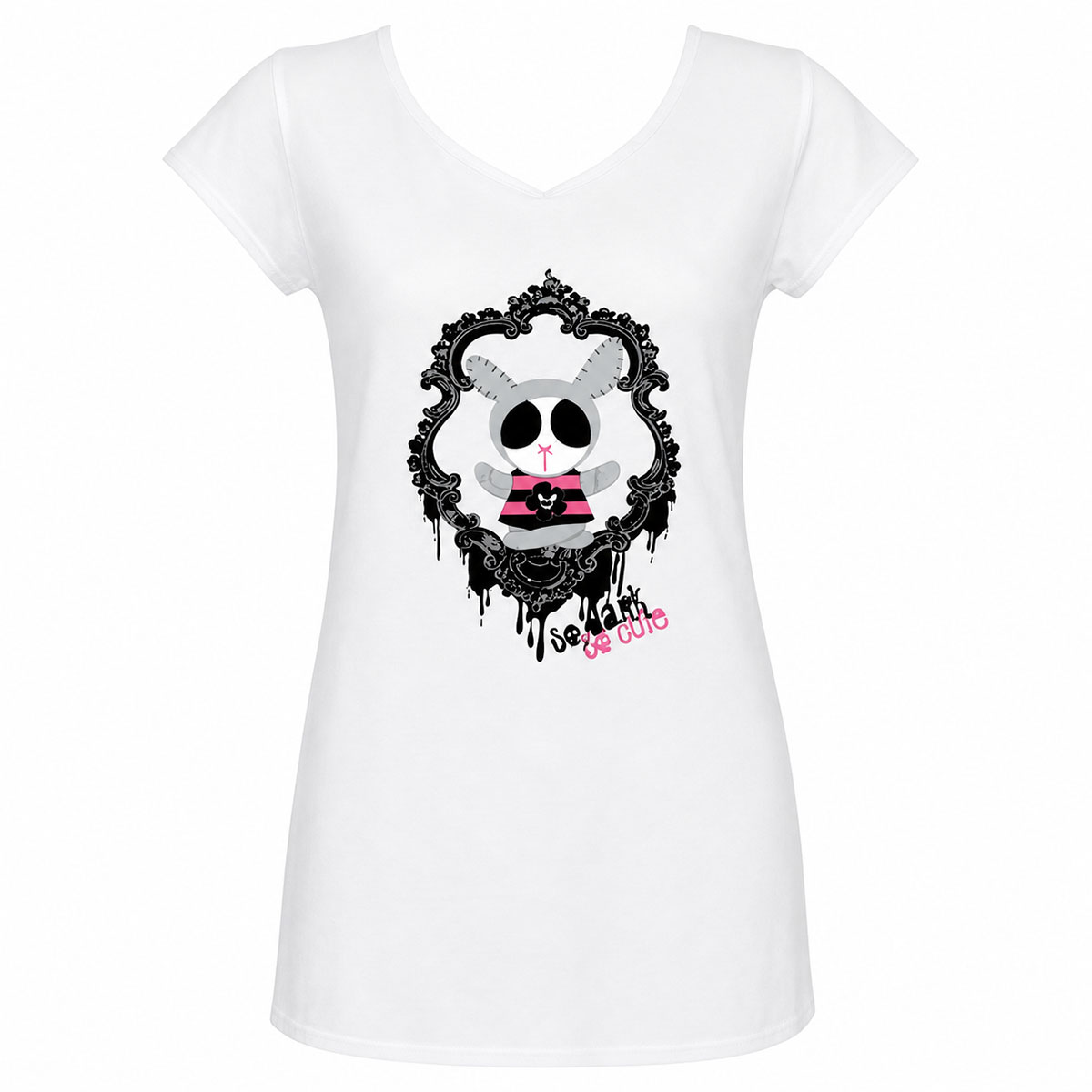 T-shirt Femme Dark Cutie Dude � Blanc - Taille L