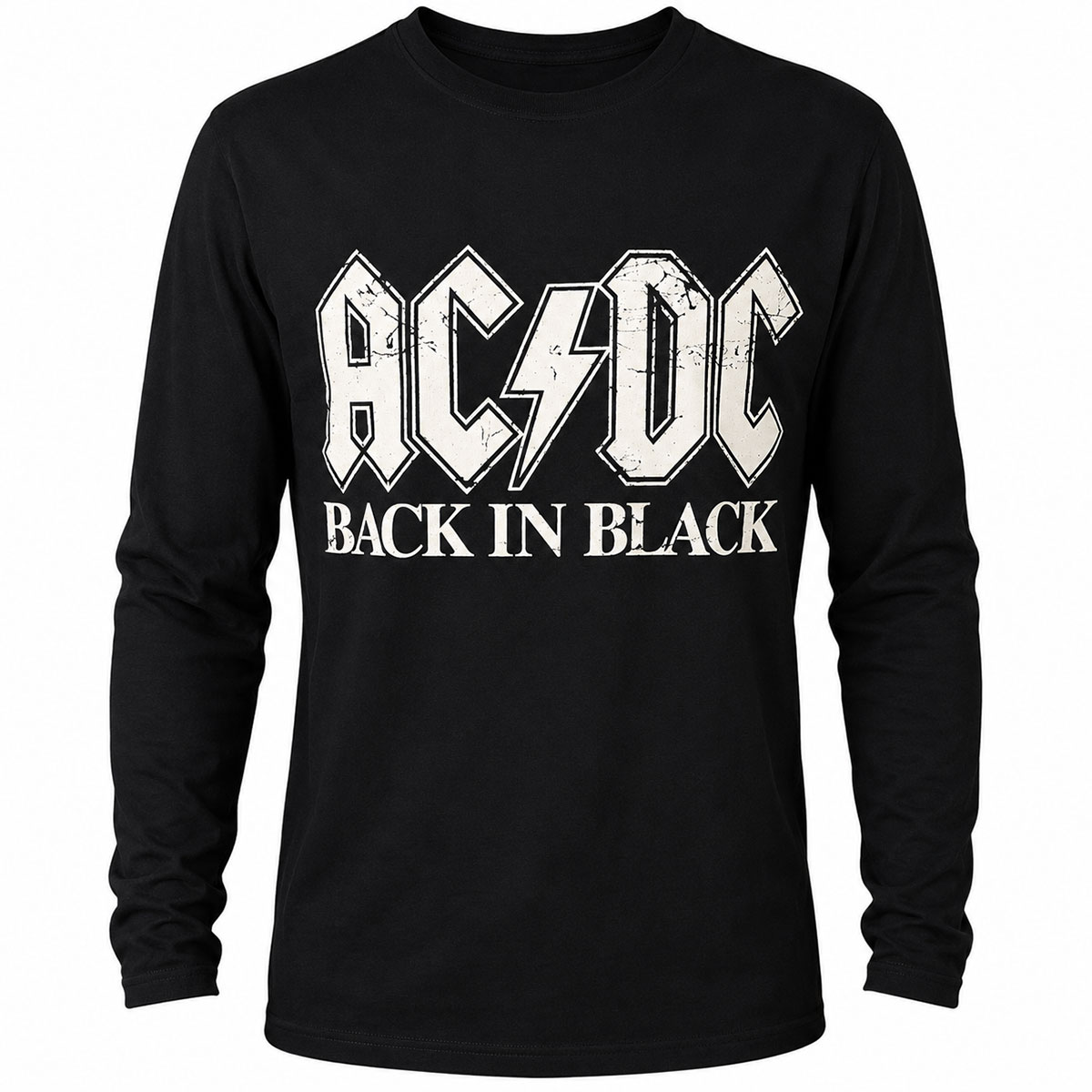 Tee-shirt Homme Manches Longues Noir AC/DC - Taille S