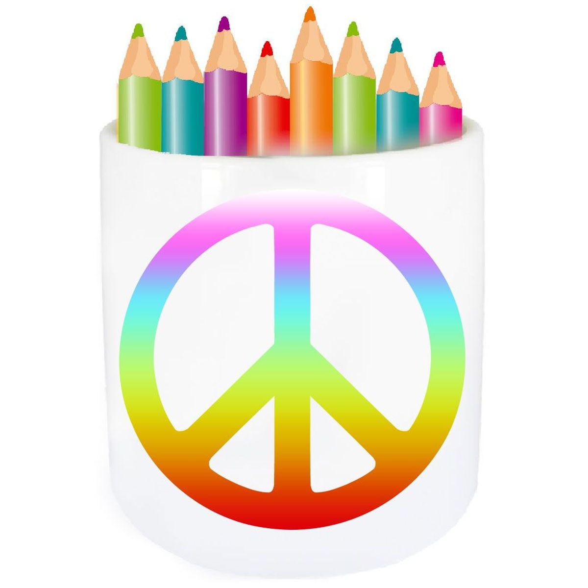 Pot  crayon Peace and love par Cbkreation