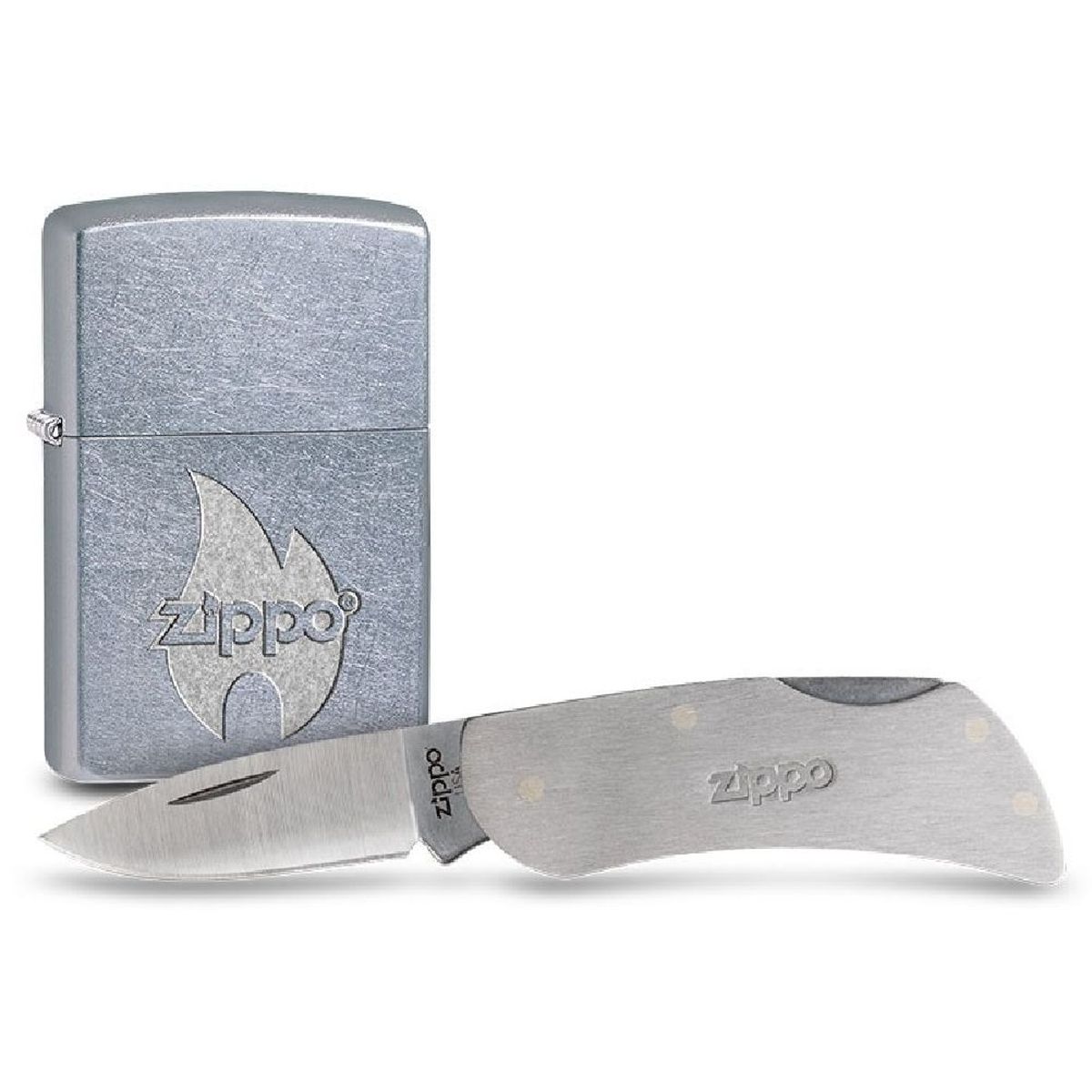 Ensemble Zippo, Flasque inox et Briquet