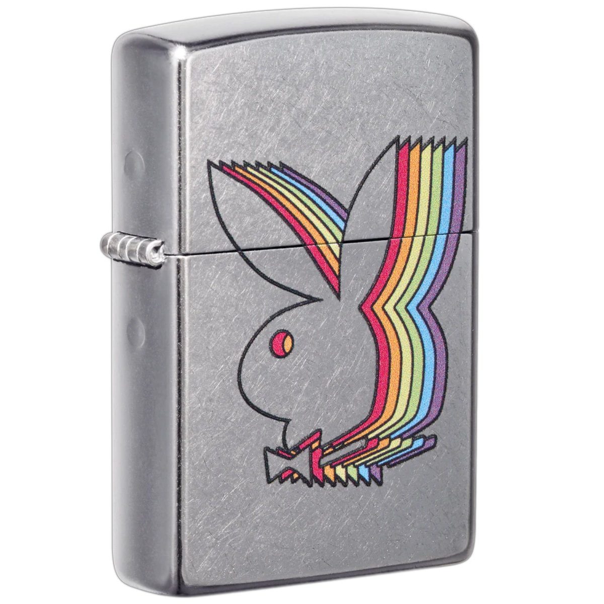 Briquet Zippo Playboy arc-en-ciel Street Chrome