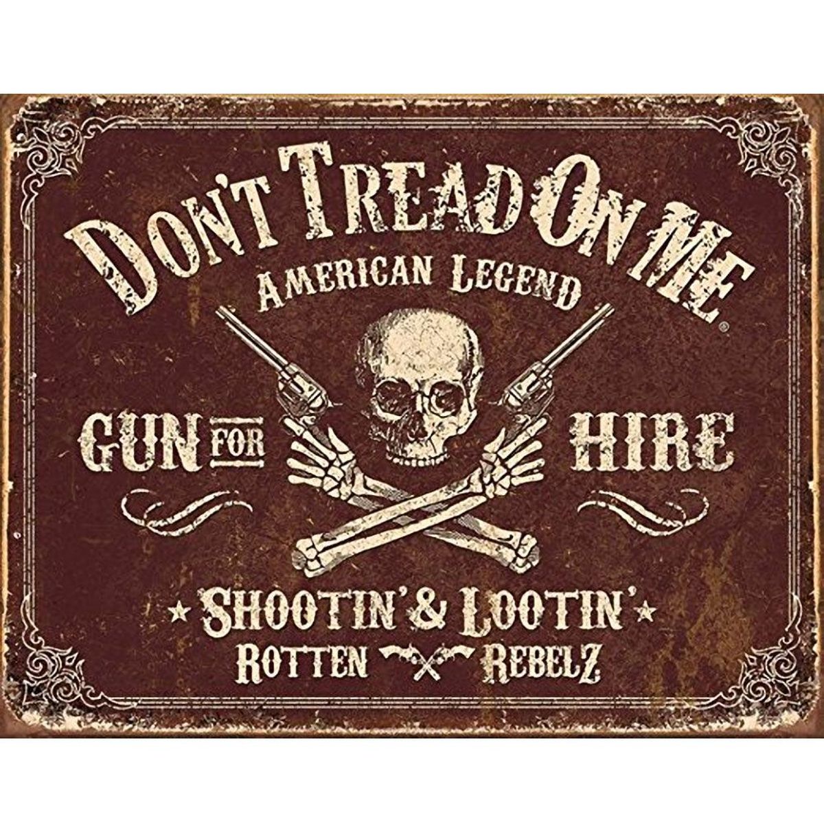 Plaque Dcorative Don't Tread On Me en mtal 40.5 x 31.5 cm