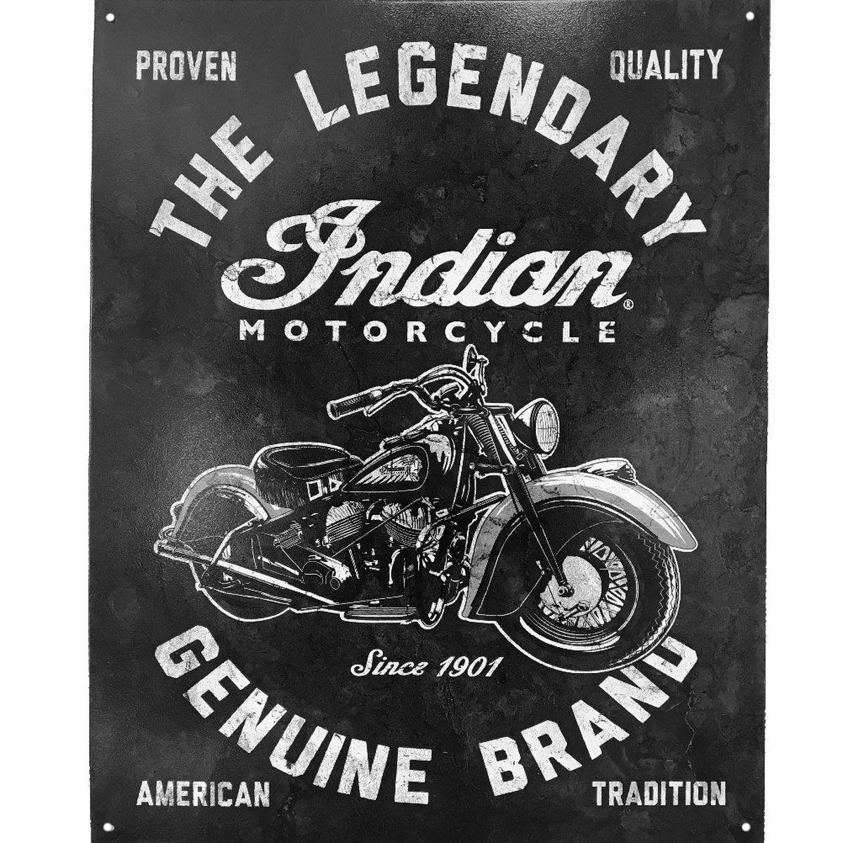 Plaque mtal Indian Motorcycle Since 1901 40.5 x 31.5 cm
