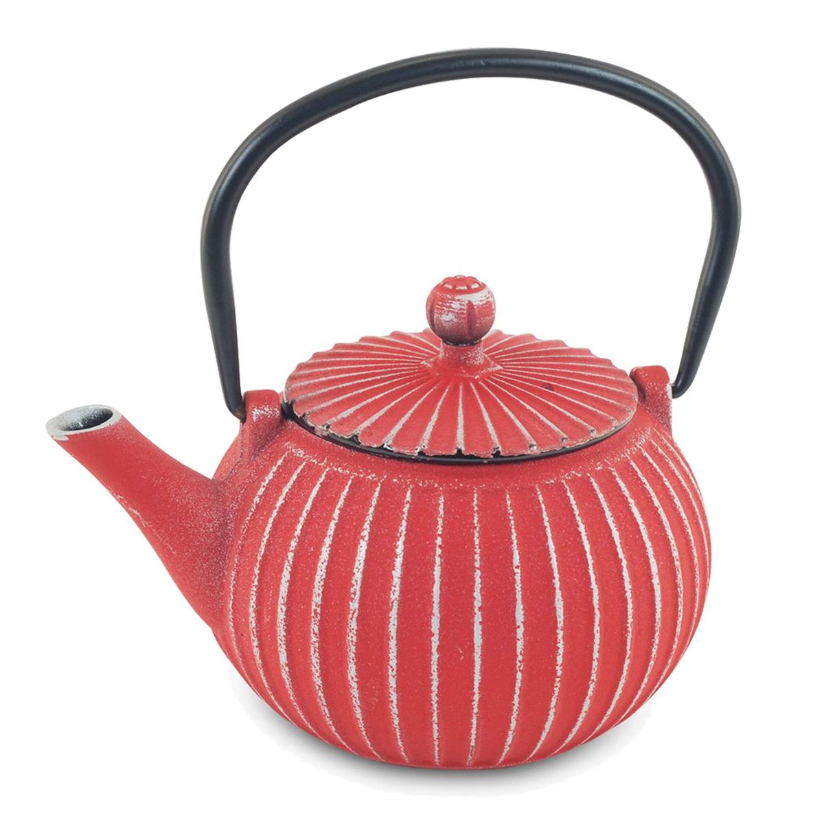 THÉIÈRE EN FONTE (STYLE JAPONAIS)ROUGE PLATE