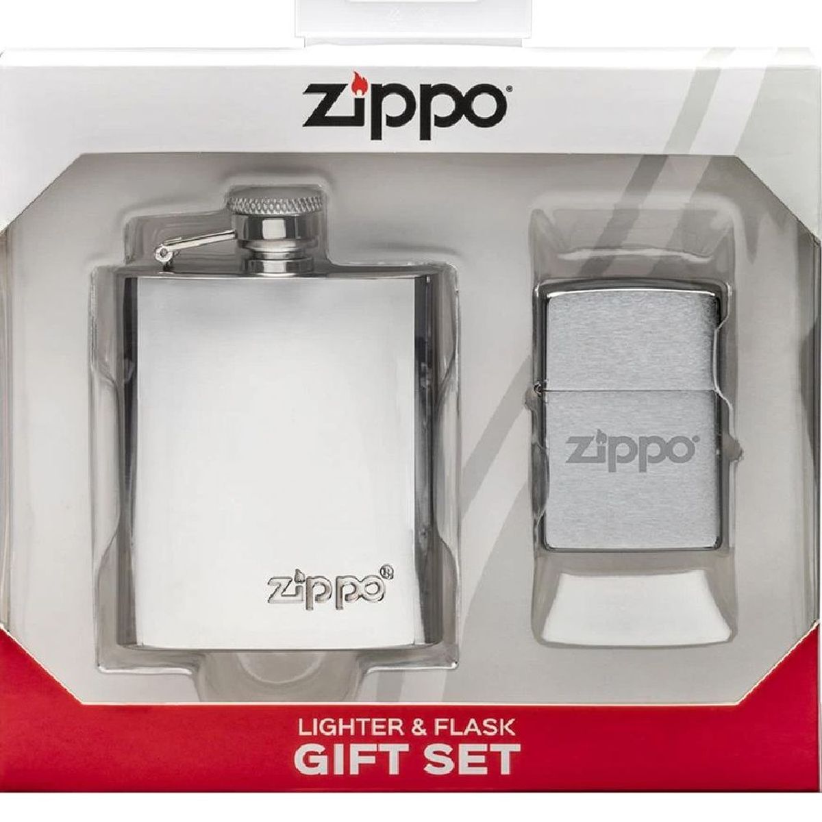 Ensemble Zippo, Flasque inox et Briquet