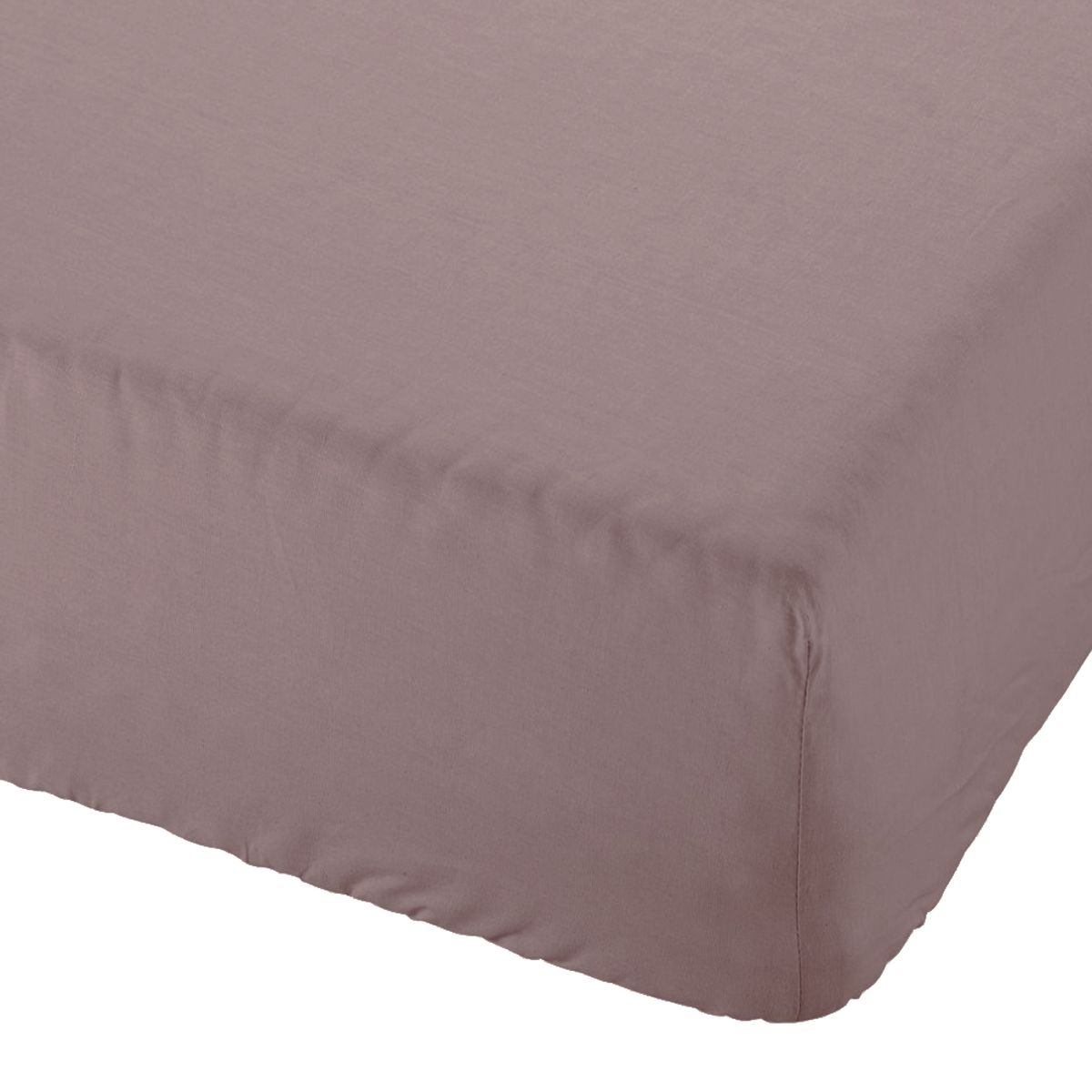 Drap housse Taupe pour lit une place 90 x 190 cm - ALICIA