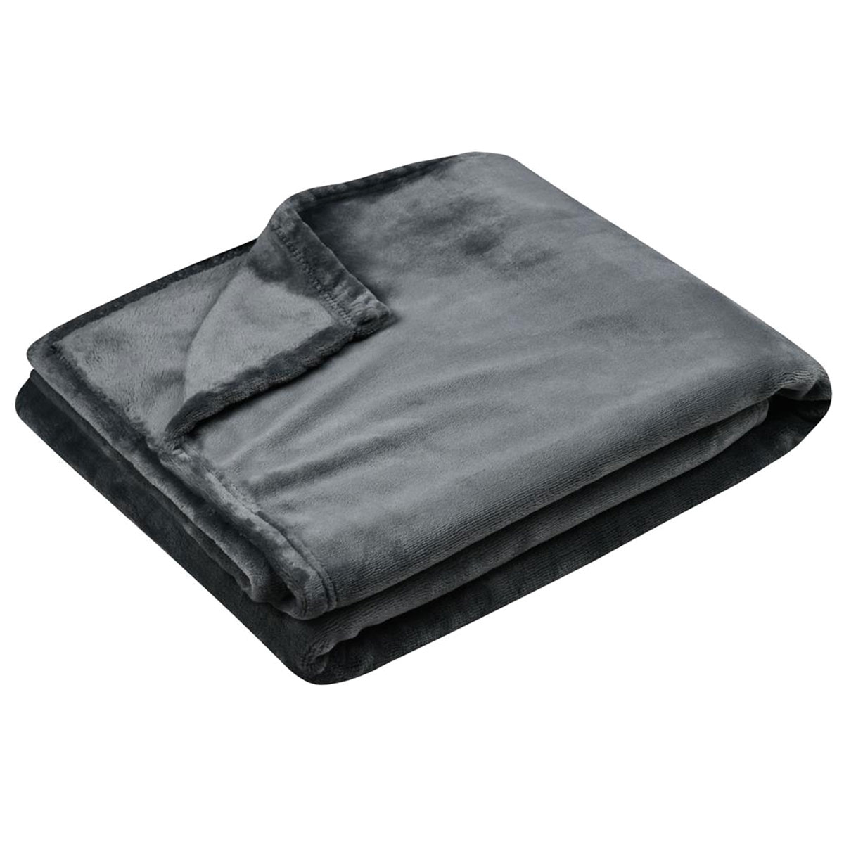 Plaid polaire doudou anthracite 130 x 160 cm