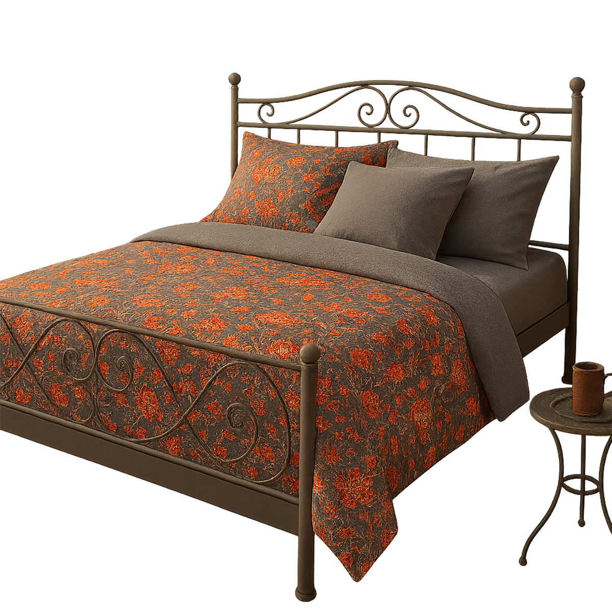 Housse de Couette Valdrome Colombe 260 x 240 cm - Anthracite