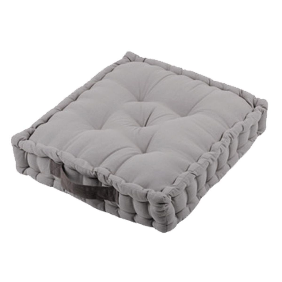 Coussin de sol uni en coton 45 x 45 x 10 cm - Gris souris