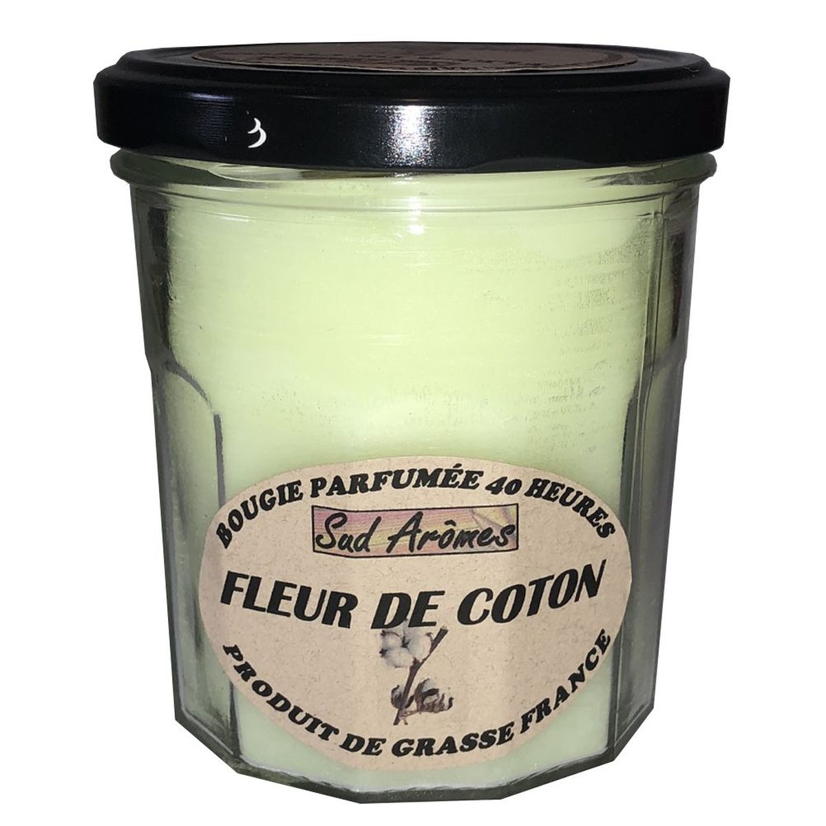 Bougie Sud Armes 40 heures Parfum de Grasse - Fleur de Coton