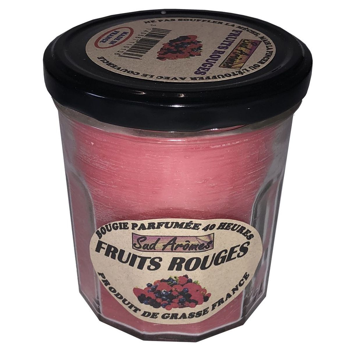 Bougie Sud Armes 40 heures Parfum de Grasse - Fruits Rouges
