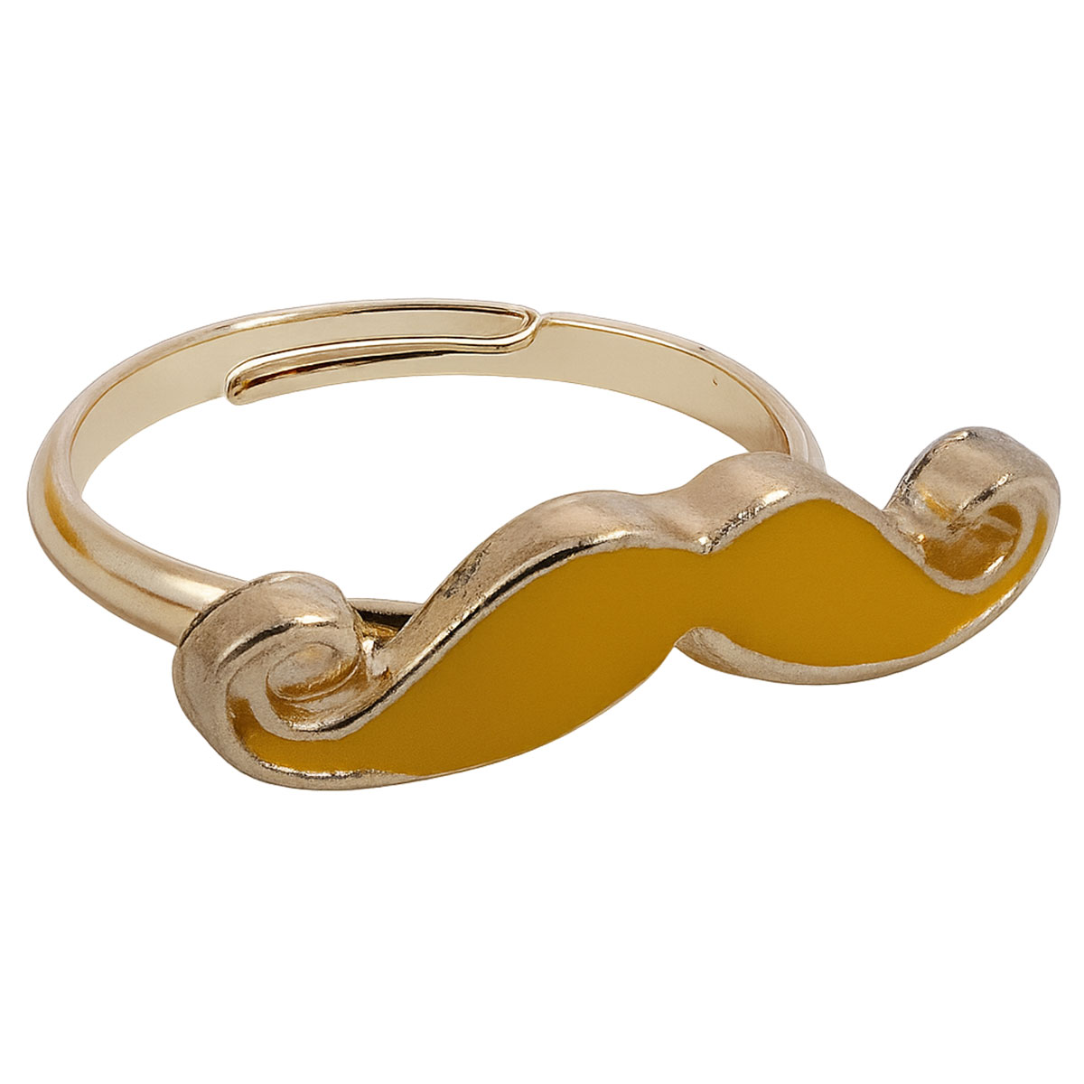 Petite Bague Moustache Jaune