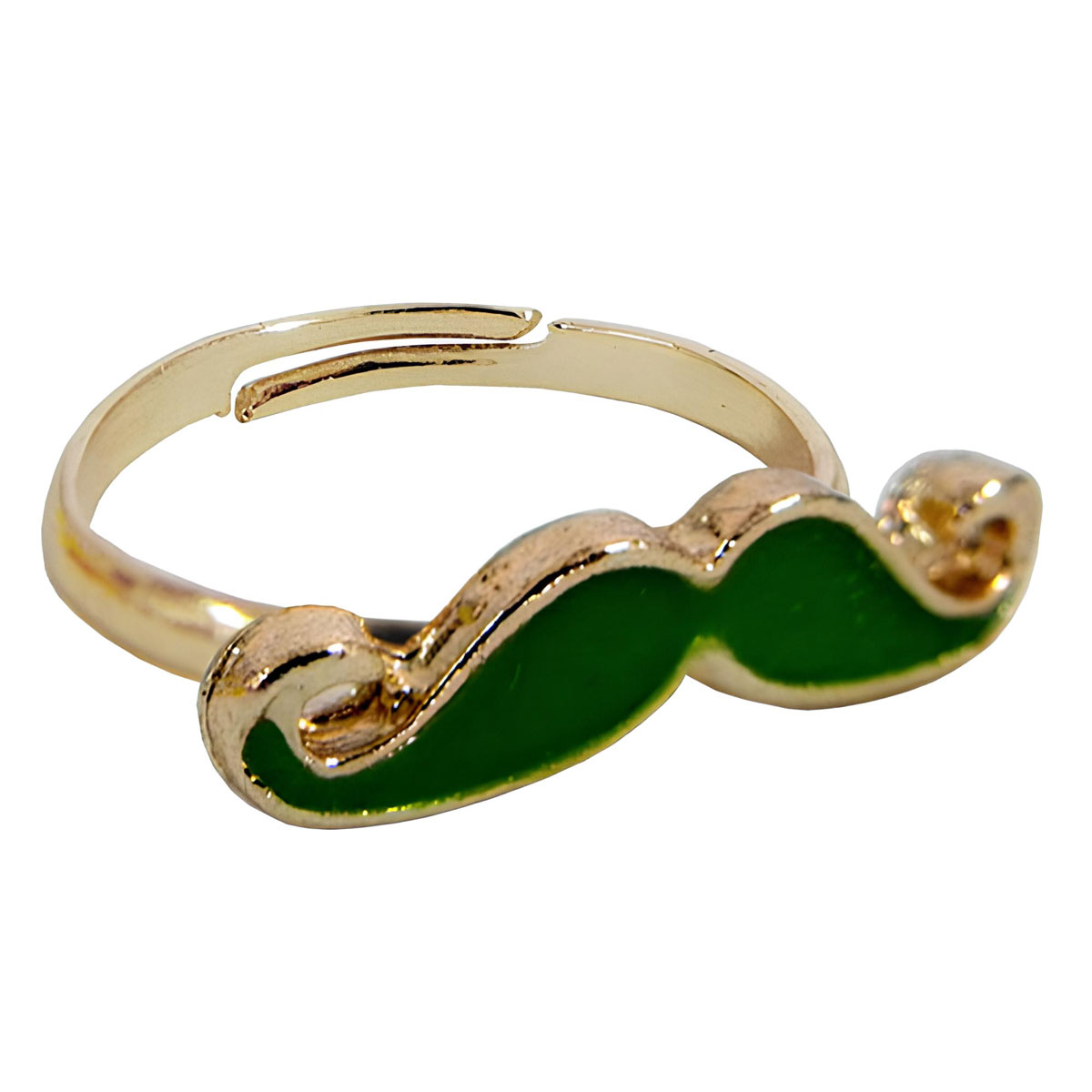 Petite Bague Moustache Verte