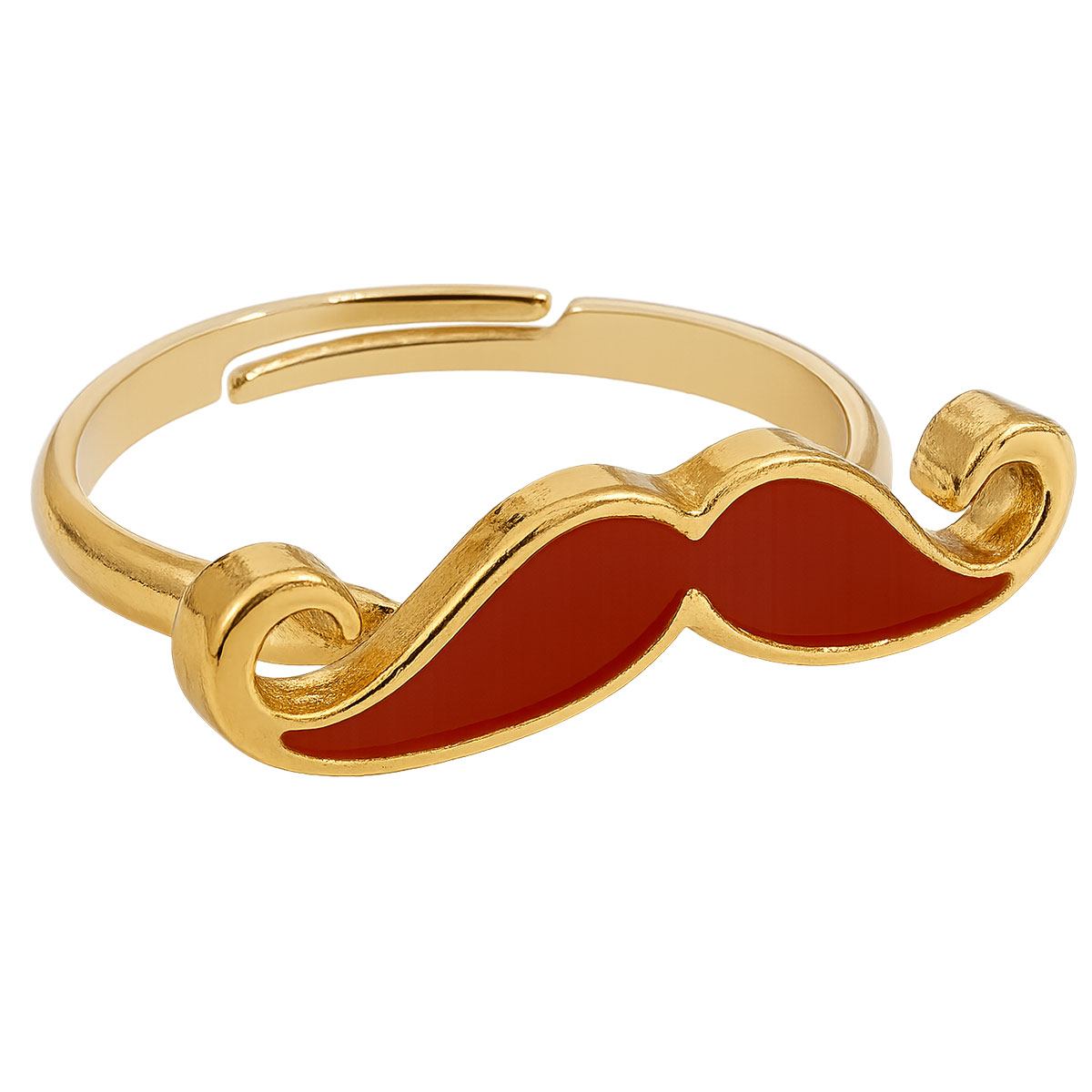 Bague Moustache Orange - petit modle