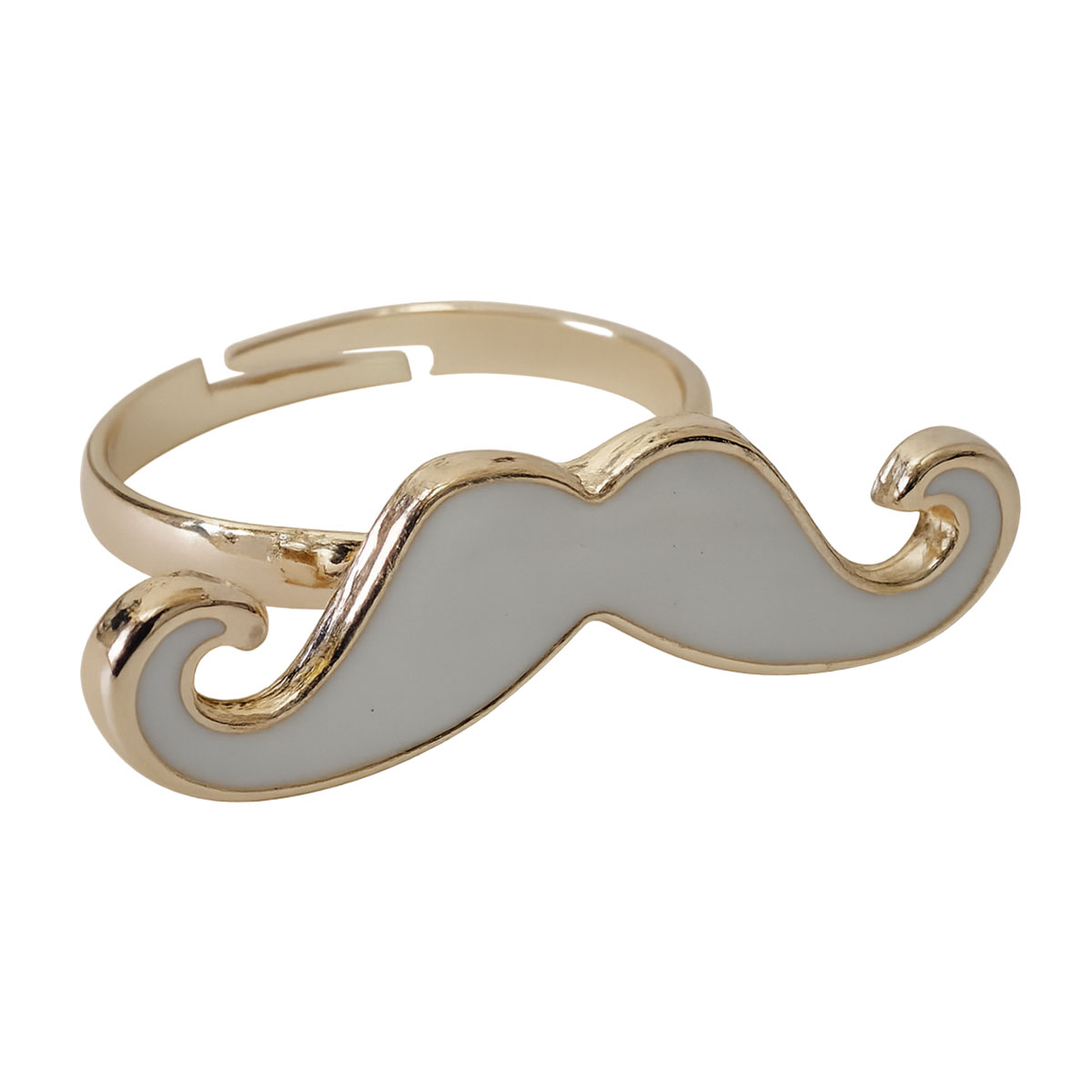 Bague Moustache Blanche