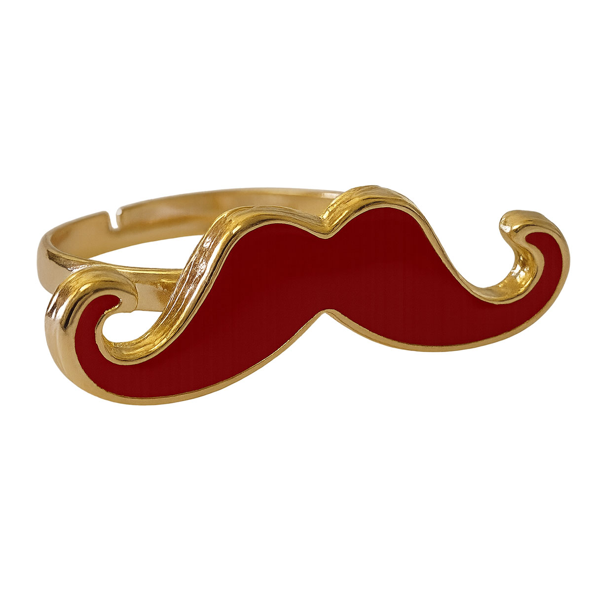 Bague Moustache rouge