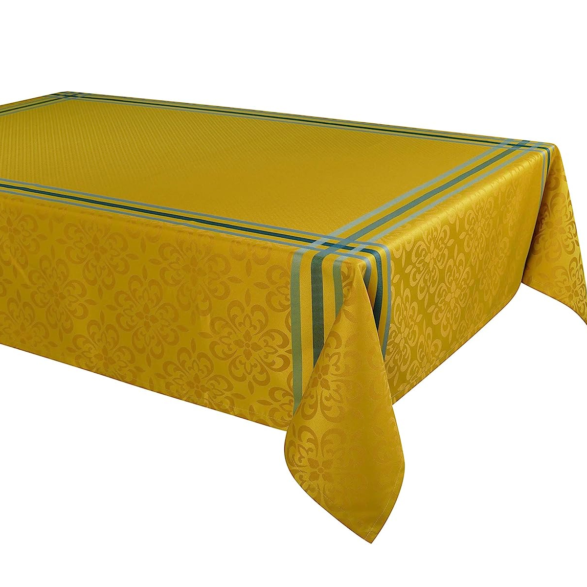 Nappe Jacquard enduite Bilbao couleur curry 150 x 250 cm