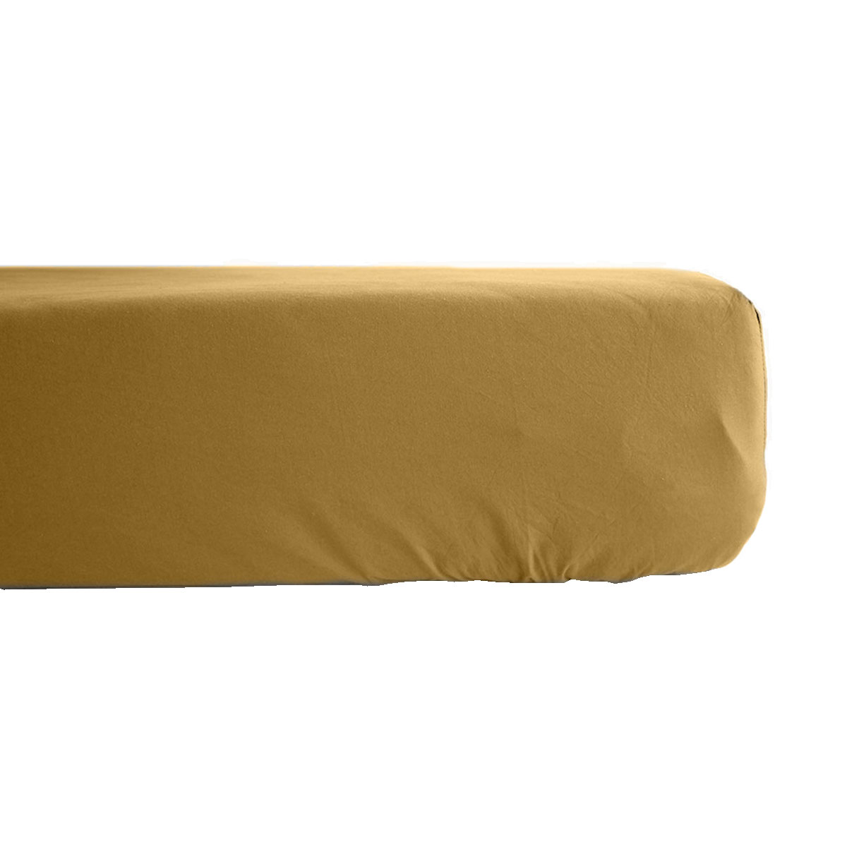 Drap housse Coton percale 80 fils 90 x 190 x 35 cm - Vieil Or