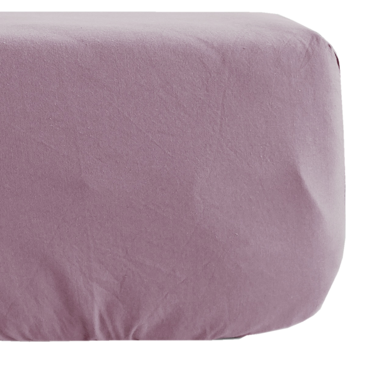 Drap housse Coton percale 160 x 200 cm - prune - Bonnet 35 cm