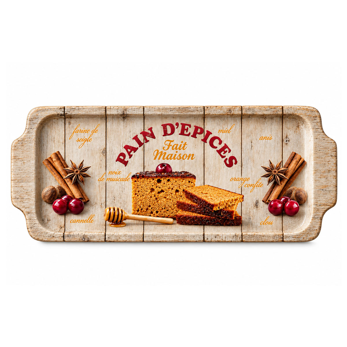 Plat � cake Pain d��pices en c�ramique 33 x 15 cm
