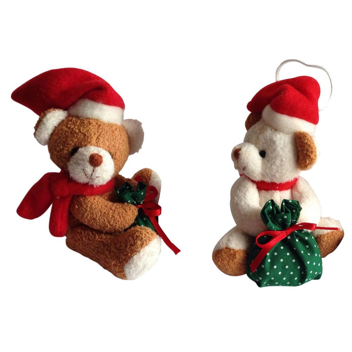 Peluches Oursons en lot de 2 - Ornement de sapin 10 cm