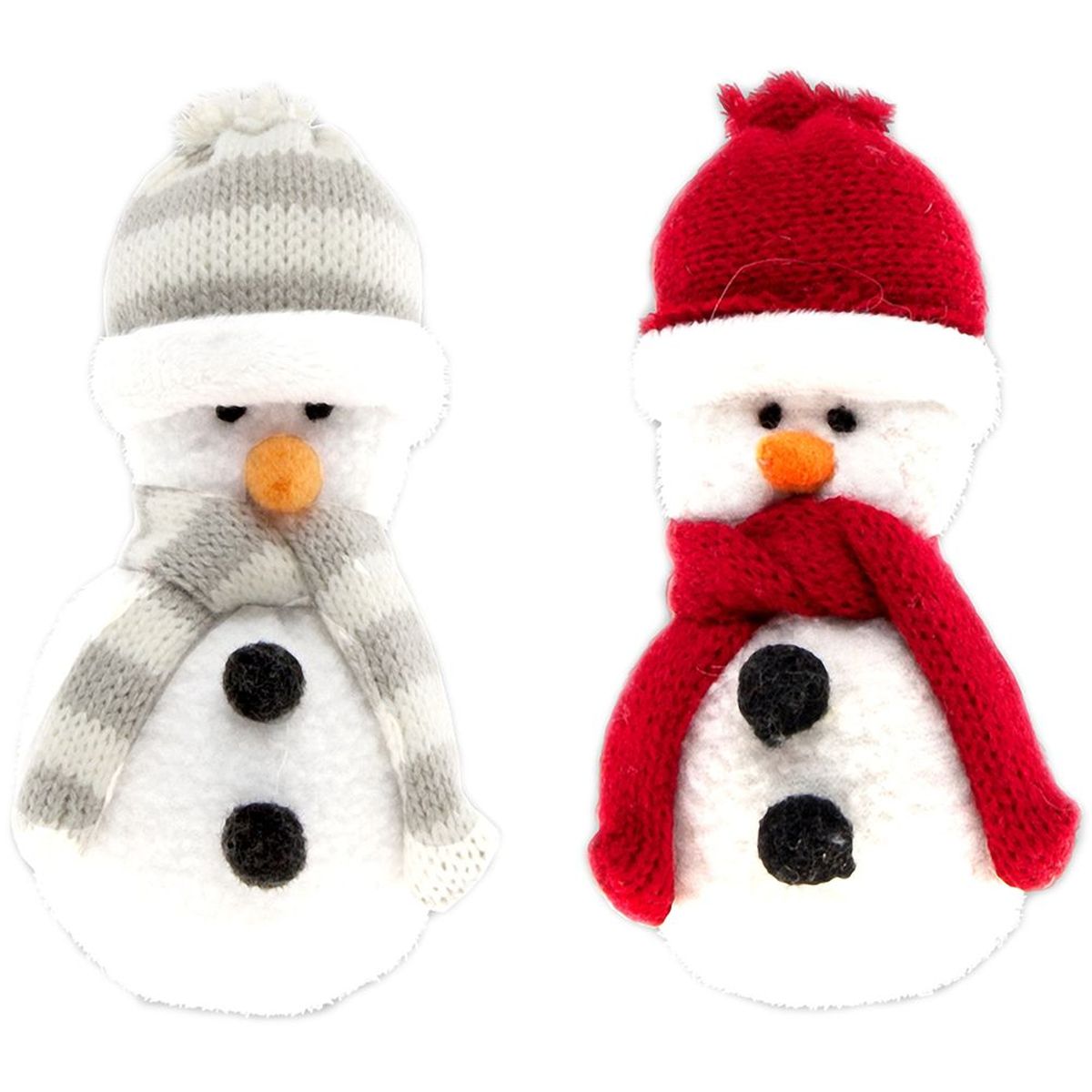 Peluches Bonhommes de Neige en lot de 2 Ornement de sapin 11 cm