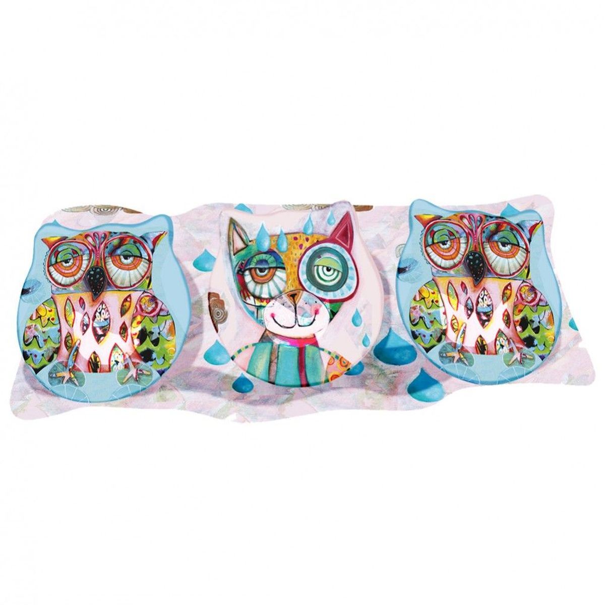 Set de Coupelles Chouette et chat par Michelle Allen Designs