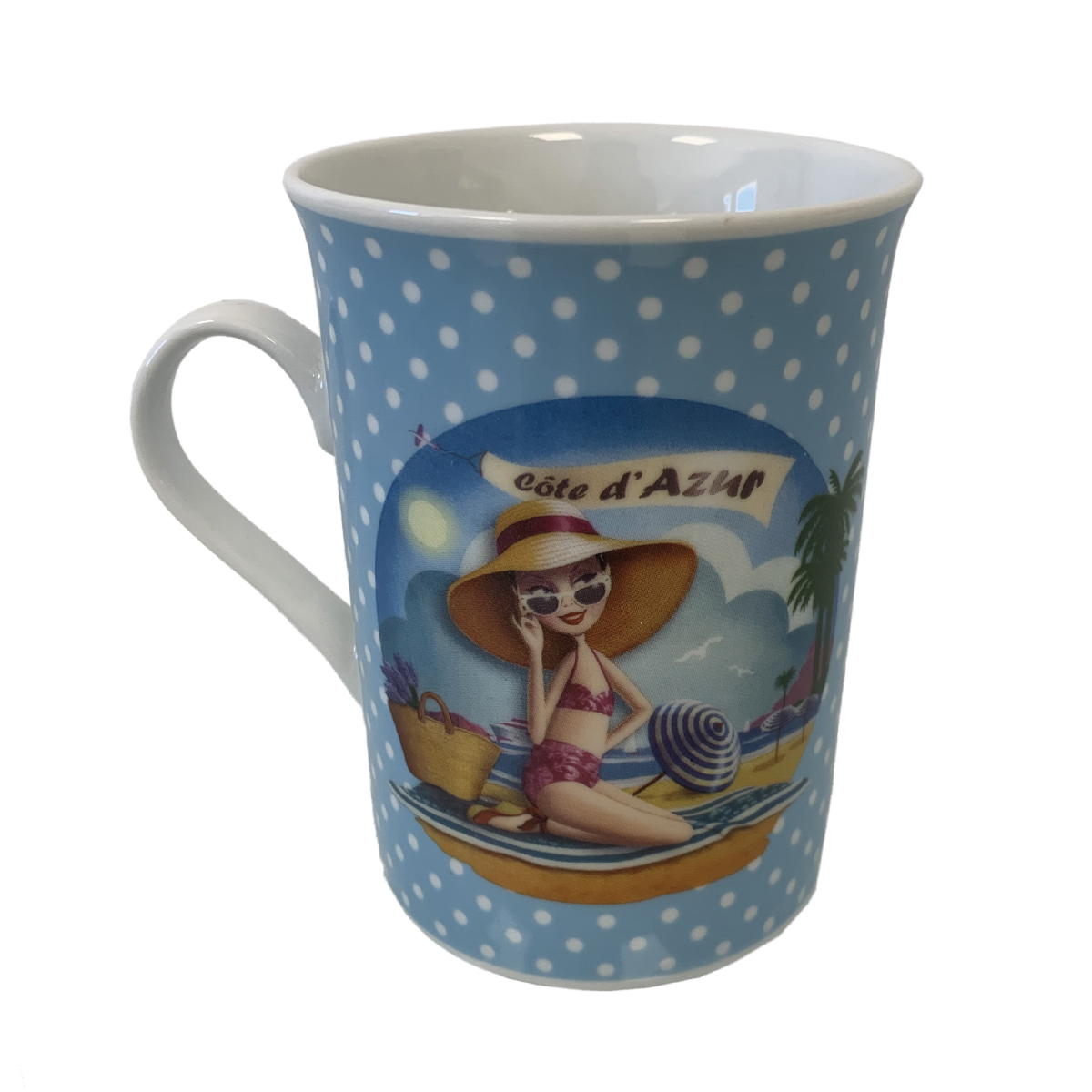 Mug Pin-up bord de Mer - J'aime la cte d'azur
